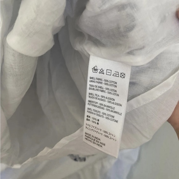 Cleobella Blue White Floral Cotton Puff Sleeve Nevah Mini Size Small Sundress - Picture 7 of 9